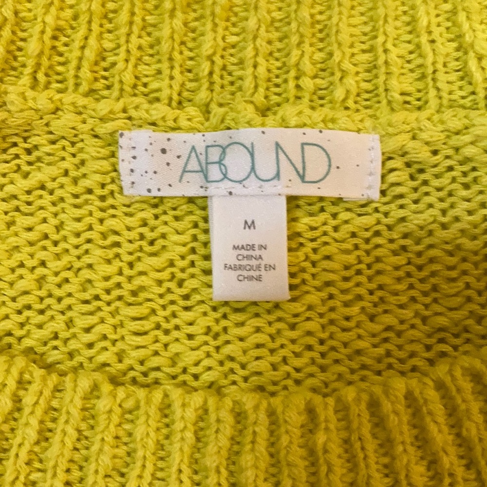 NWT Abound Neon Yellow Sweater Crew - Picture 5 of 6